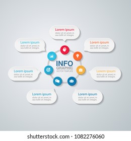 Vector infographic template for diagram, graph, presentation, chart, business concept with 7 options.