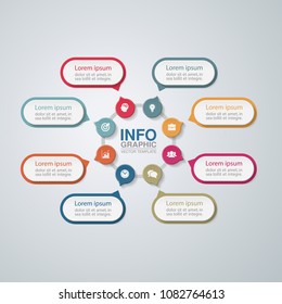 Vector infographic template for diagram, graph, presentation, chart, business concept with 8 options.