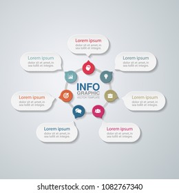 Vector infographic template for diagram, graph, presentation, chart, business concept with 7 options.