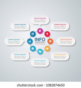 Vector infographic template for diagram, graph, presentation, chart, business concept with 8 options.