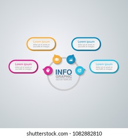 Vector infographic template for diagram, graph, presentation, chart, business concept with 4 options.