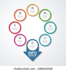 Vector infographic template for diagram, graph, presentation, chart, business concept with 8 options.