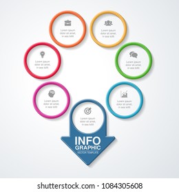 Vector infographic template for diagram, graph, presentation, chart, business concept with 7 options.
