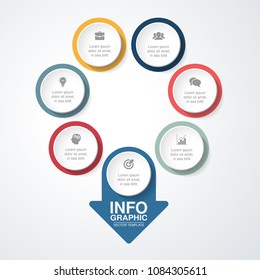 Vector infographic template for diagram, graph, presentation, chart, business concept with 7 options.