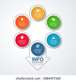 Vector infographic template for diagram, graph, presentation, chart, business concept with 6 options.