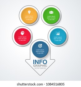 Vector infographic template for diagram, graph, presentation, chart, business concept with 5 options.