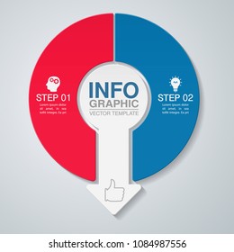 Vector infographic template for diagram, graph, presentation, chart, business concept with 2 options.