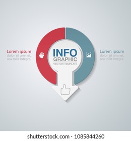 Vector infographic template for diagram, graph, presentation, chart, business concept with 2 options.