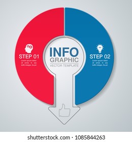 Vector infographic template for diagram, graph, presentation, chart, business concept with 2 options.