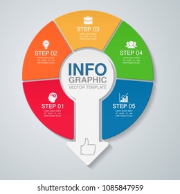 Vector infographic template for diagram, graph, presentation, chart, business concept with 5 options.