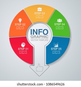 Vector infographic template for diagram, graph, presentation, chart, business concept with 5 options.