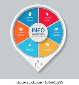 Vector infographic template for diagram, graph, presentation, chart, business concept with 6 options.