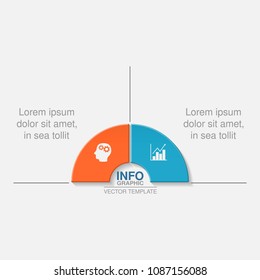 Vector infographic template for diagram, graph, presentation, chart, business concept with 2 options.