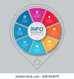 Vector infographic template for diagram, graph, presentation, chart, business concept with 8 options.