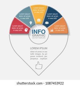 Vector infographic template for diagram, graph, presentation, chart, business concept with 5 options.