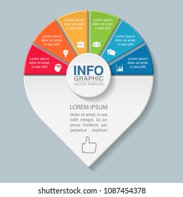 Vector infographic template for diagram, graph, presentation, chart, business concept with 6 options.