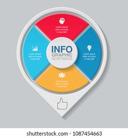 Vector infographic template for diagram, graph, presentation, chart, business concept with 4 options.