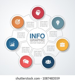 Vector infographic template for diagram, graph, presentation, chart, business concept with 7 options.