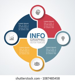 Vector infographic template for diagram, graph, presentation, chart, business concept with 4 options.