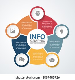 Vector infographic template for diagram, graph, presentation, chart, business concept with 5 options.