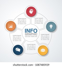 Vector infographic template for diagram, graph, presentation, chart, business concept with 5 options.
