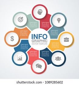 Vector infographic template for diagram, graph, presentation, chart, business concept with 8 options.