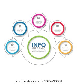 Vector infographic template for diagram, graph, presentation, chart, business concept with 5 options.