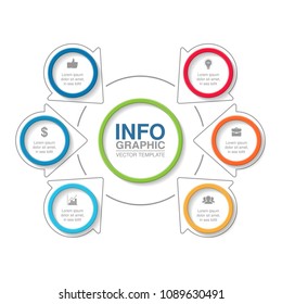 Vector infographic template for diagram, graph, presentation, chart, business concept with 6 options.