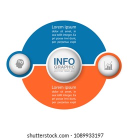 Vector infographic template for diagram, graph, presentation, chart, business concept with 2 options.