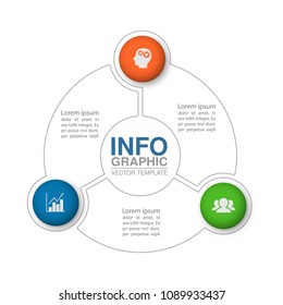 Vector infographic template for diagram, graph, presentation, chart, business concept with 3 options.