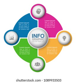 Vector infographic template for diagram, graph, presentation, chart, business concept with 4 options.