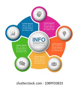 Vector infographic template for diagram, graph, presentation, chart, business concept with 5 options.