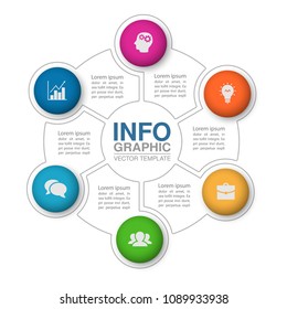 Vector infographic template for diagram, graph, presentation, chart, business concept with 6 options.