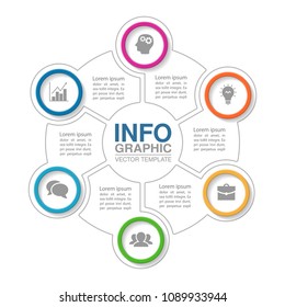 Vector infographic template for diagram, graph, presentation, chart, business concept with 6 options.