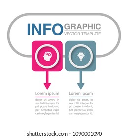 Vector infographic template for diagram, graph, presentation, chart, business concept with 2 options.