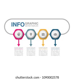 Vector infographic template for diagram, graph, presentation, chart, business concept with 4 options.