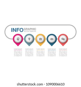 Vector infographic template for diagram, graph, presentation, chart, business concept with 5 options.