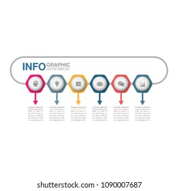 Vector infographic template for diagram, graph, presentation, chart, business concept with 6 options.