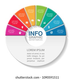 Vector infographic template for diagram, graph, presentation, chart, business concept with 8 options.