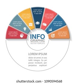 Vector infographic template for diagram, graph, presentation, chart, business concept with 7 options.