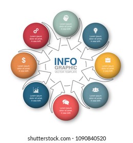 Vector infographic template for diagram, graph, presentation, chart, business concept with 8 options.