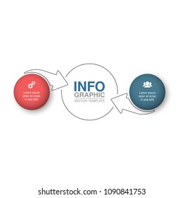 Vector infographic template for diagram, graph, presentation, chart, business concept with 2 options.