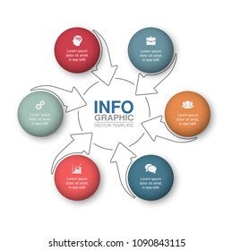 Vector infographic template for diagram, graph, presentation, chart, business concept with 6 options.