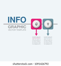 Vector infographic template for diagram, graph, presentation, chart, business concept with 2 options.