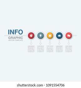 Vector infographic template for diagram, graph, presentation, chart, business concept with 5 options.