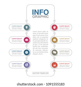 Vector infographic template for diagram, graph, presentation, chart, business concept with 8 options.