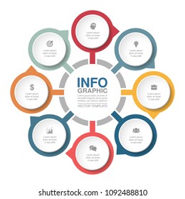 Vector infographic template for diagram, graph, presentation, chart, business concept with 8 options.