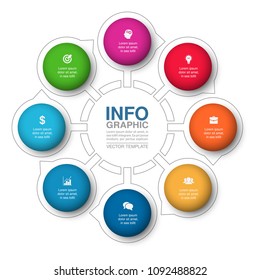 Vector infographic template for diagram, graph, presentation, chart, business concept with 8 options.