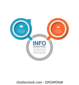 Vector infographic template for diagram, graph, presentation, chart, business concept with 2 options.