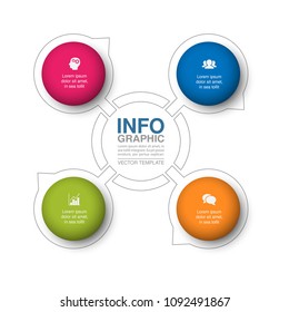 Vector infographic template for diagram, graph, presentation, chart, business concept with 4 options.